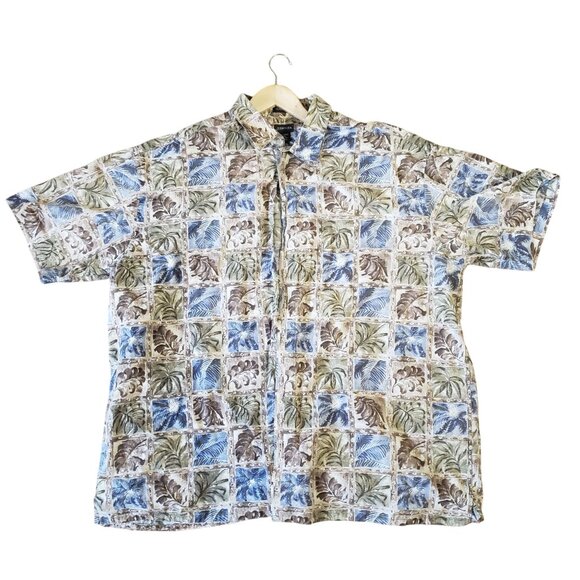 St‎ Johns Bay Mens Island Style Short Sleeve Button Down Shirt Size 3XL Cotton - Picture 3 of 7